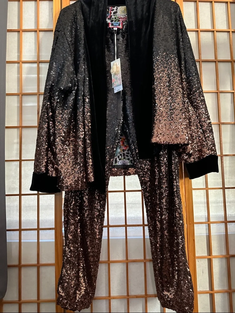 Johnny Was Black Velvet & Sequin Jacket - Picture 1 of 4